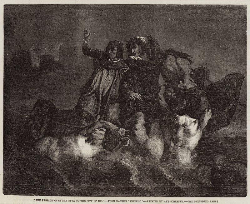 Passagen över Styx till staden Dis av Ary Scheffer