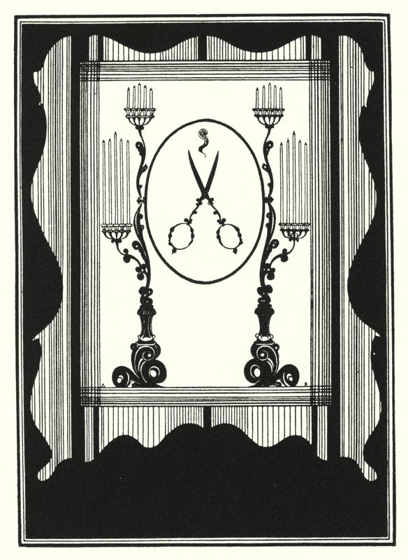Omslagsdesign, reducerad av Aubrey Beardsley