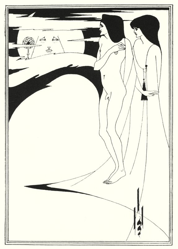 Kvinnan i månen (gravyr) av Aubrey (after) Beardsley