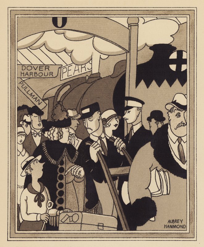 En järnvägsterminal i London (litho) av Aubrey Hammond