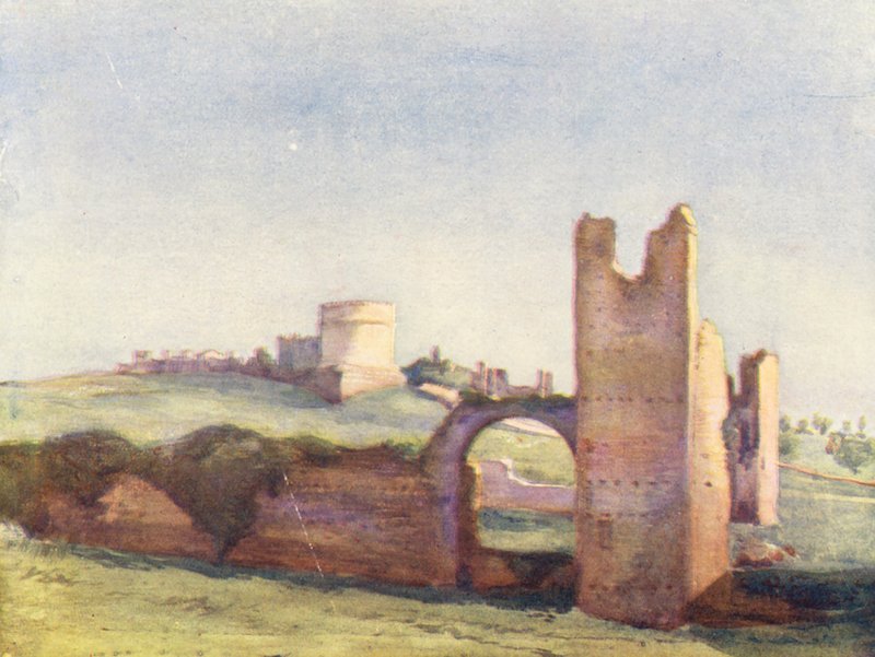 Rom: Maxentius cirkus (färglitografi) av Aubrey Waterfield