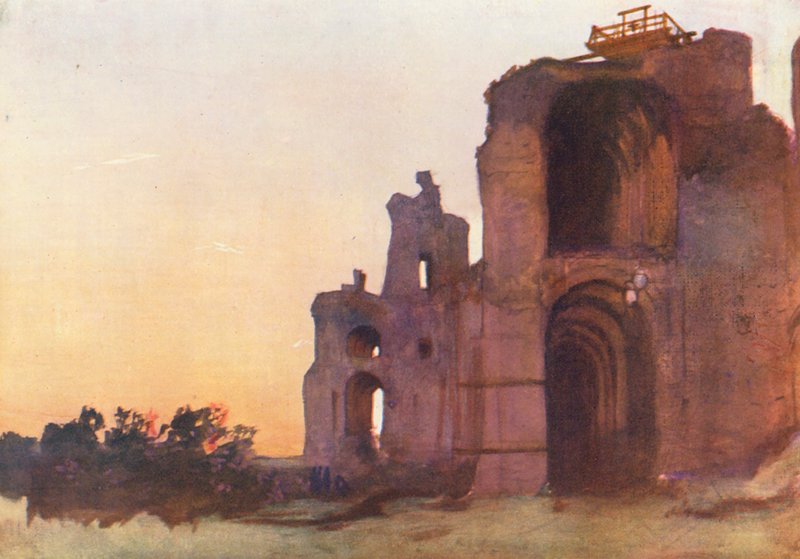 Rom: Septimius Severus palats (färglitografi) av Aubrey Waterfield