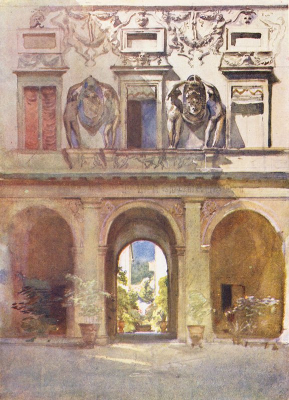Rom: Palazzo Spada (färglitografi) av Aubrey Waterfield