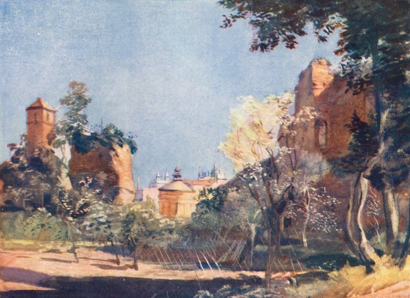 Rom: S Giovanni in Oleo (färglitografi) av Aubrey Waterfield