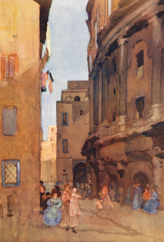 Rom: Marcellus teater (färglitografi) av Aubrey Waterfield