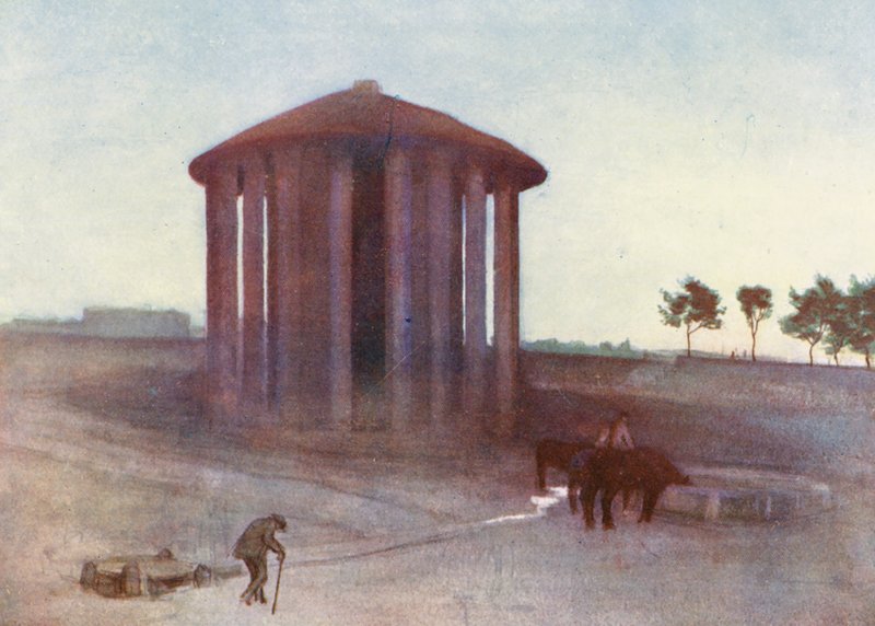 Rom: Vesta-templet (färglitografi) av Aubrey Waterfield