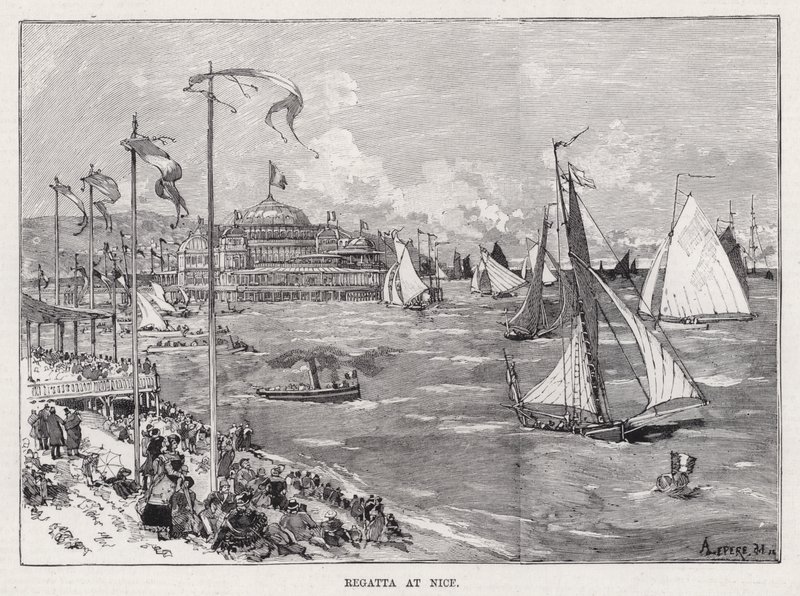 Regatta i Nice (gravyr) av Auguste Lepere