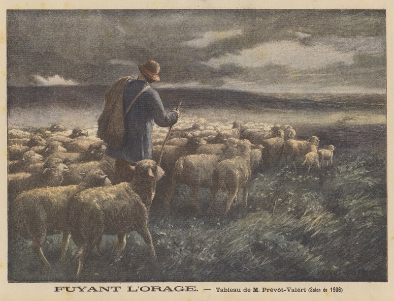 Flyr från stormen av Auguste Prévot Valeri