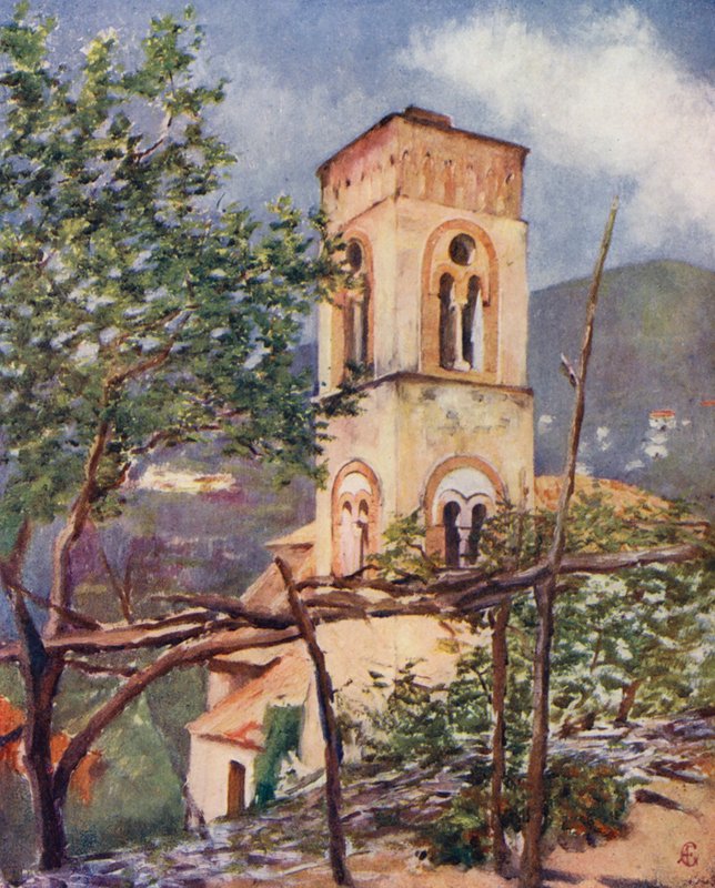 Katedralen i Ravello (färglitografi) av Augustine Fitzgerald