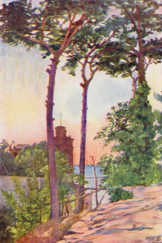 Villa Crawford (färglitografi) av Augustine Fitzgerald