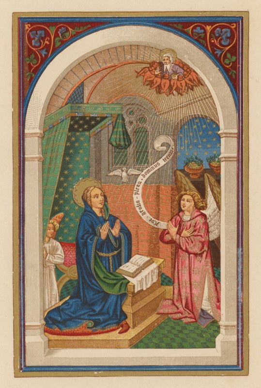 Annunciation B M V (chromolith) av Austrian School