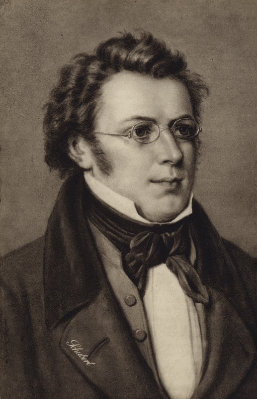 Porträtt av Franz Schubert av Austrian School