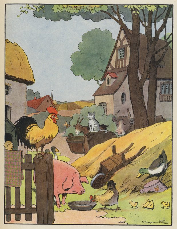 Djur på en gård av Benjamin Rabier