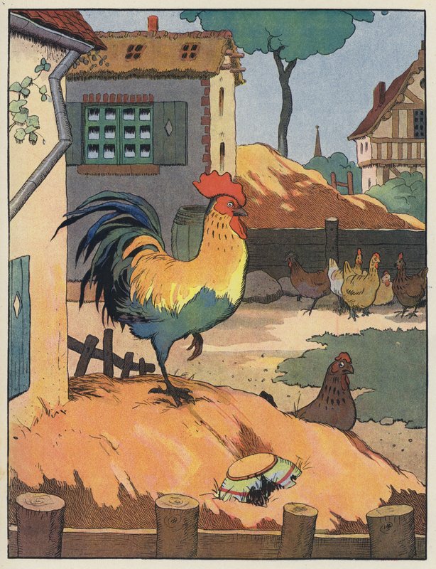 Tupp och höns på en gård av Benjamin Rabier