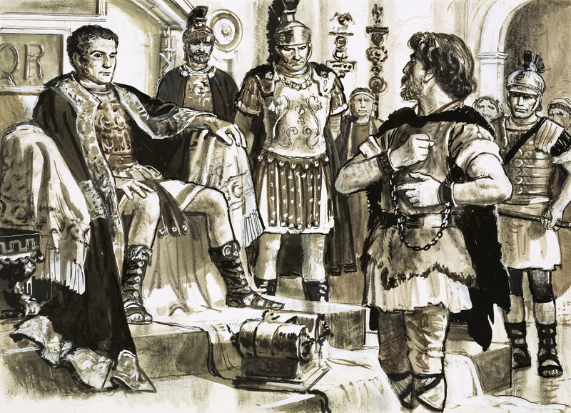 Caractacus konfronterar kejsar Claudius av C.L. Doughty