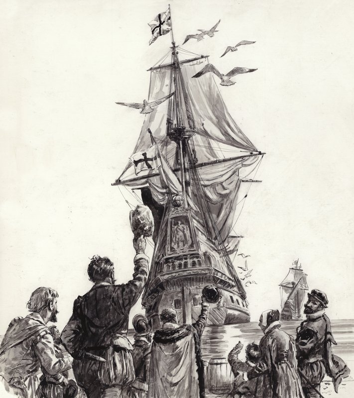 Den gyllene hinden (gouache på papper) av C.L. Doughty