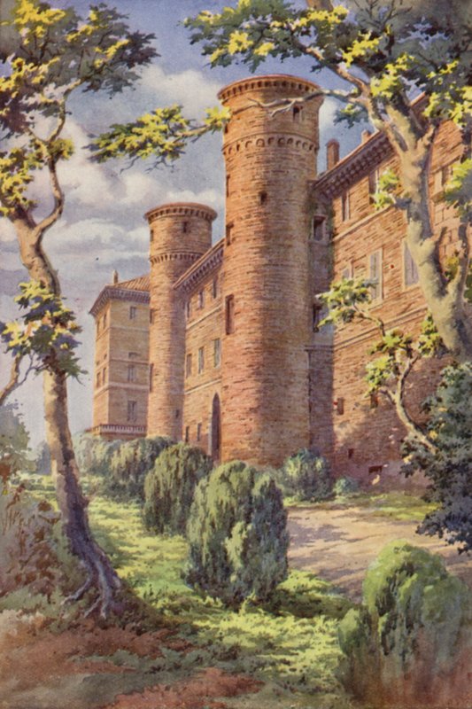Det kungliga slottet, Moncalieri (färg litho) av C.T.G. Formili