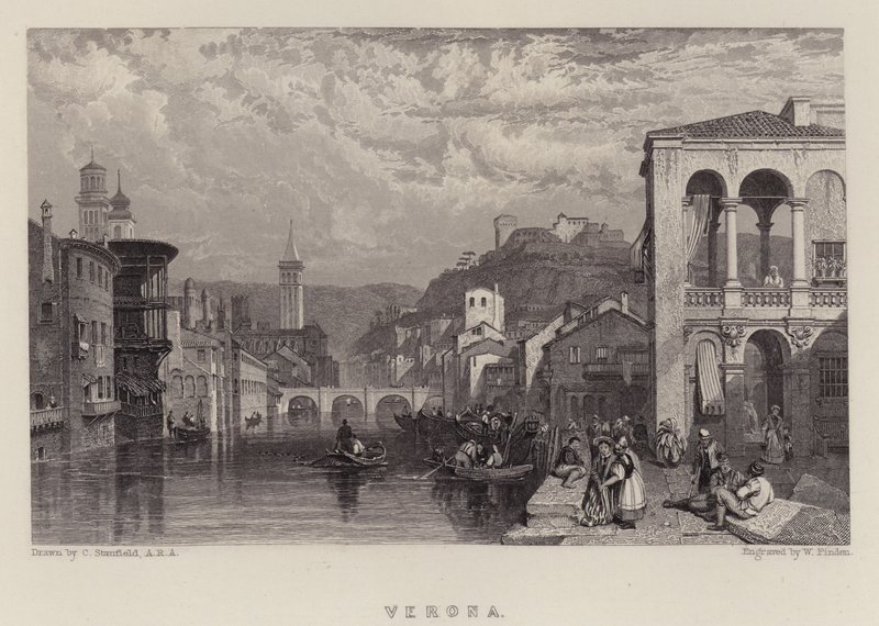 Verona (färg litho) av C. (after) Stanfield