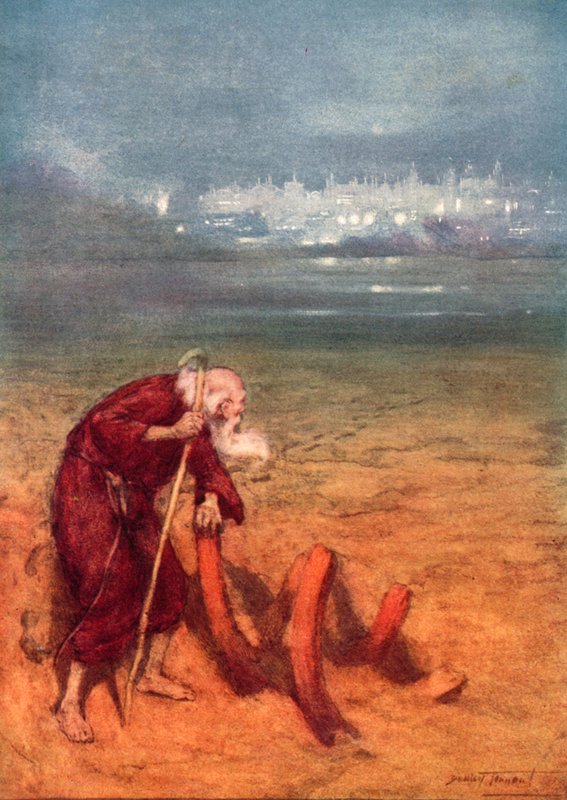 Det förlorade landet (färg litho) av C. Dudley (after) Tennant