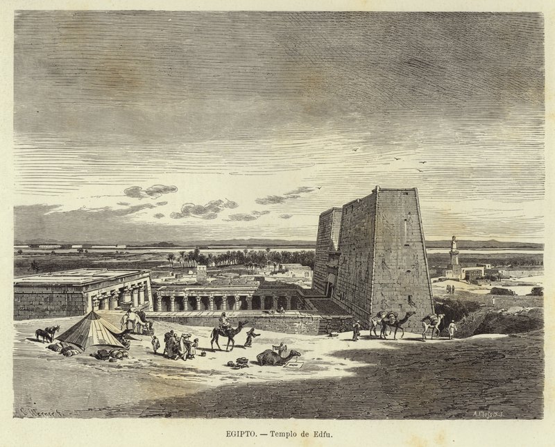 Egypten - Edfu tempel av Carl Friedrich Heinrich Werner