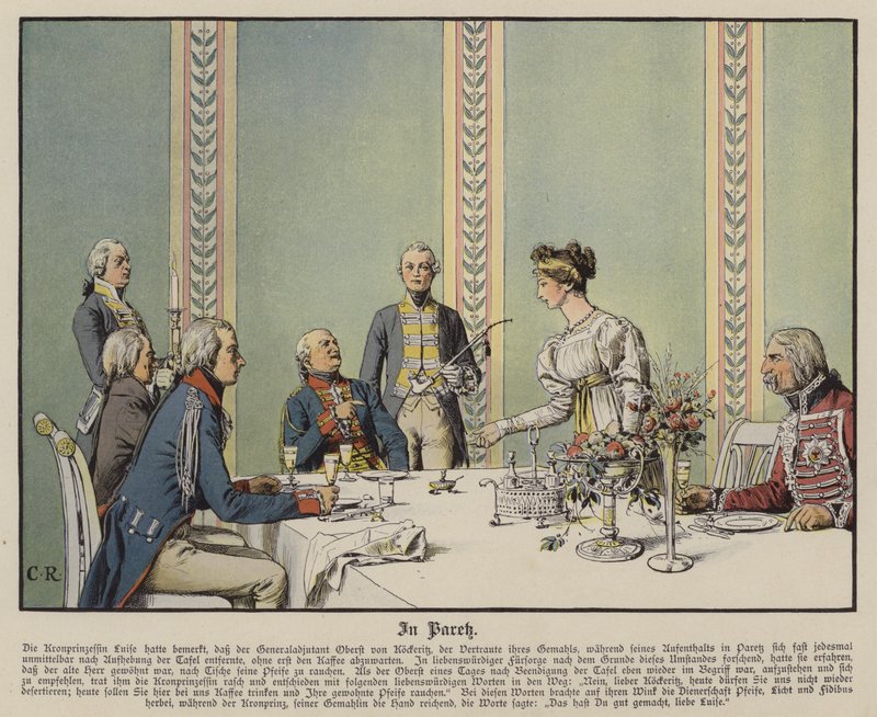 Hos Paretz (färg litho) av Carl Röchling
