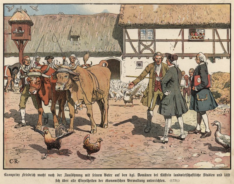 Kronprins Fredrik av Preussen studerar jordbruk av Carl Röchling