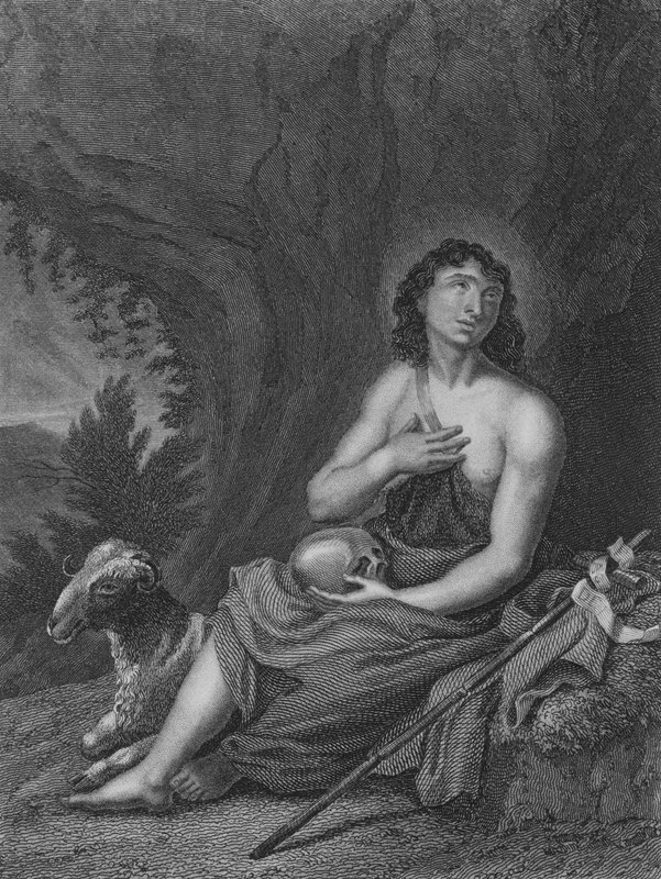 St John in the Wilderness (gravyr) av Carlo Cignani