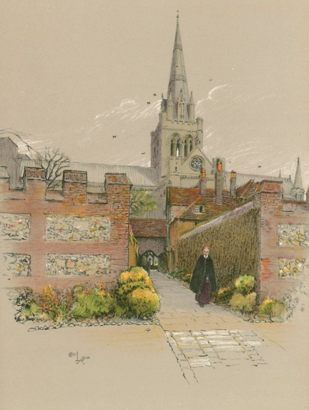 Chichester katedral av Cecil Charles Windsor Aldin