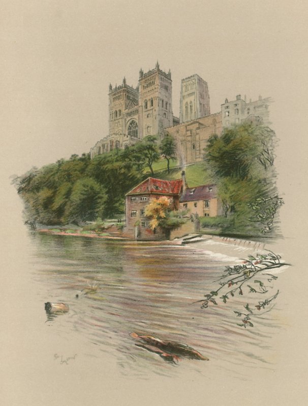 Durhams katedral av Cecil Charles Windsor Aldin