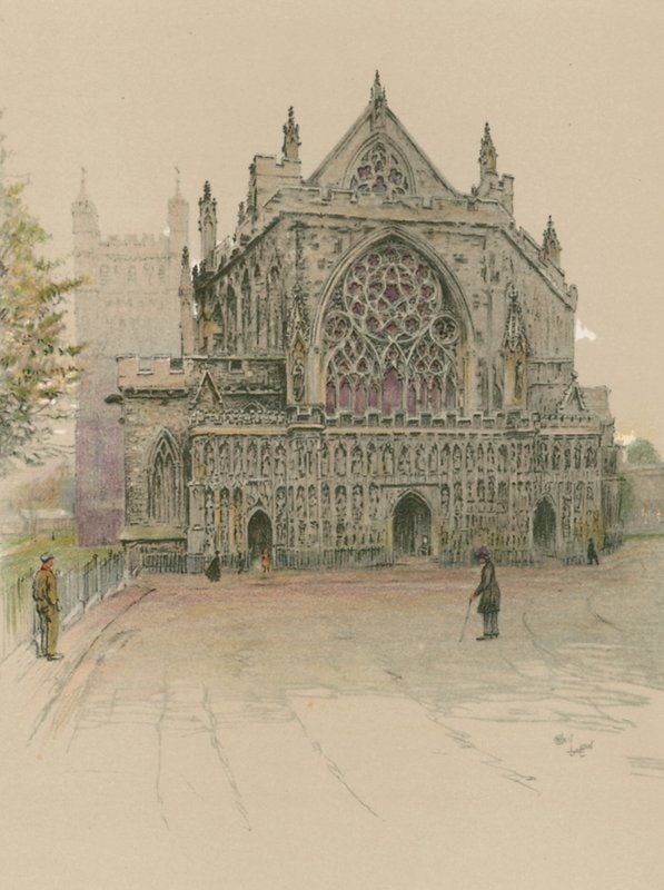 Exeters katedral av Cecil Charles Windsor Aldin