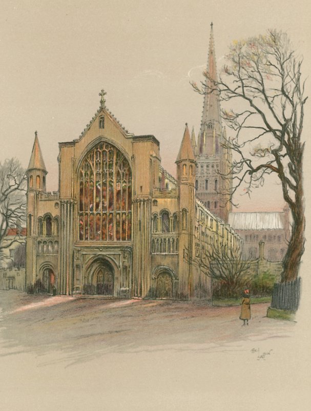 Norwich Cathedral Wed av Cecil Charles Windsor Aldin