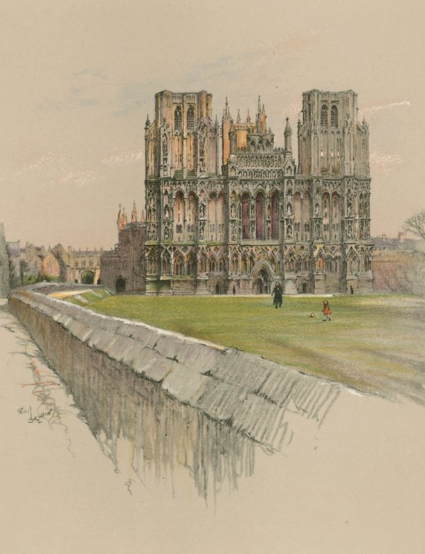 Wells katedral av Cecil Charles Windsor Aldin
