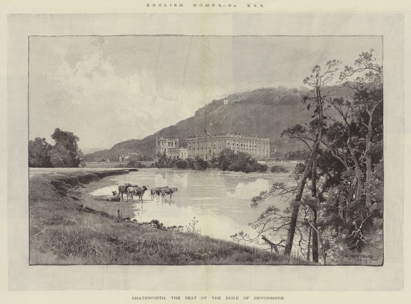 Chatsworth, säte för hertigen av Devonshire av Charles Auguste Loye
