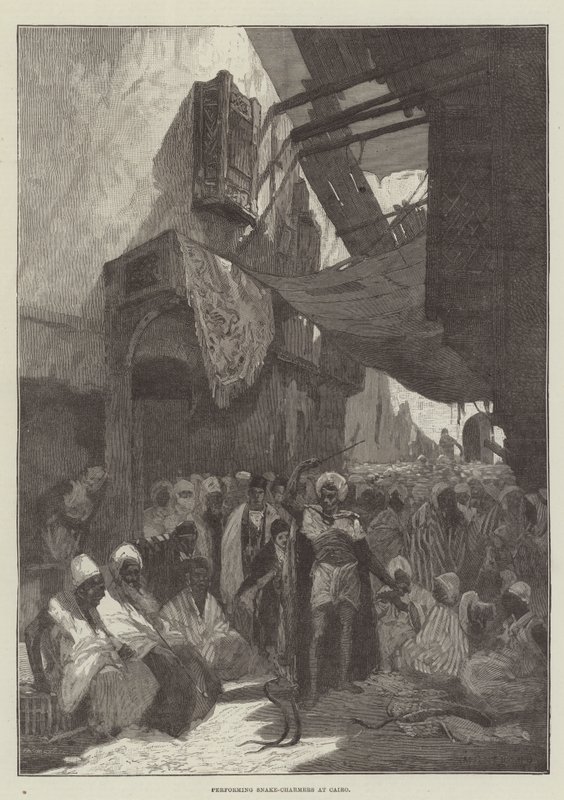 Utför Snake-Charmers i Kairo av Charles Auguste Loye