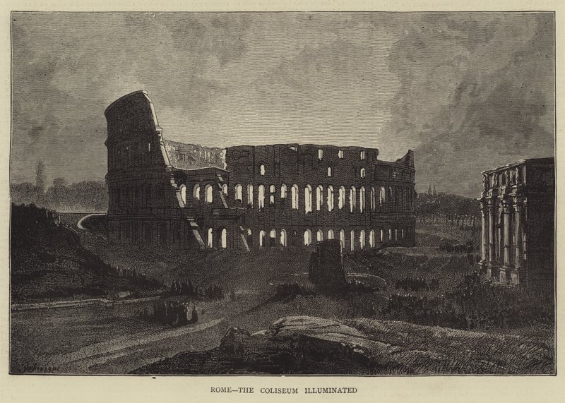 Rom, Colosseum upplyst av Charles Auguste Loye