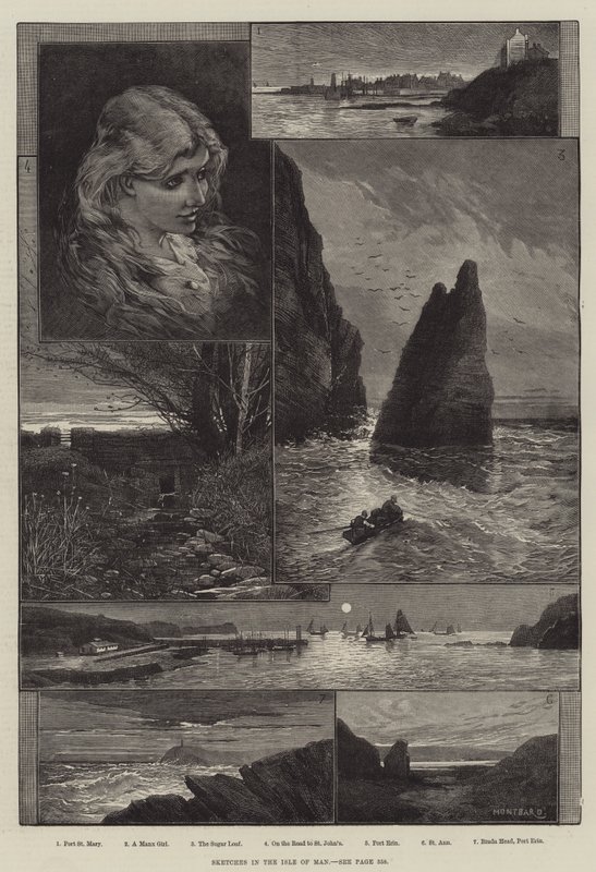 Skisser på Isle of Man av Charles Auguste Loye