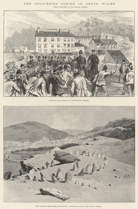 Collieries strejker i södra Wales av Charles Auguste Loye