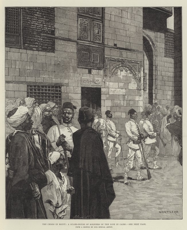 Krisen i Egypten, ett Guard-House of Soldiers of the Line i Kairo av Charles Auguste Loye