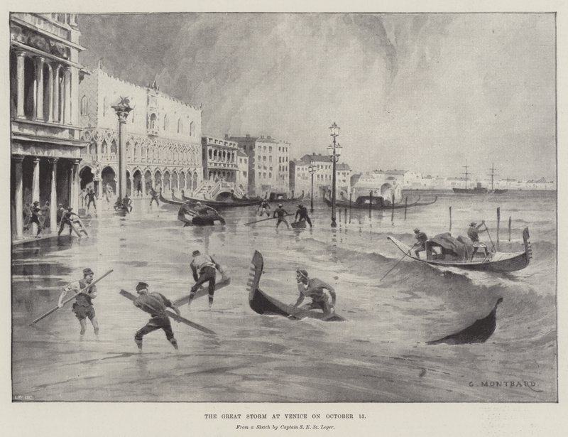 Den stora stormen i Venedig den 15 oktober av Charles Auguste Loye