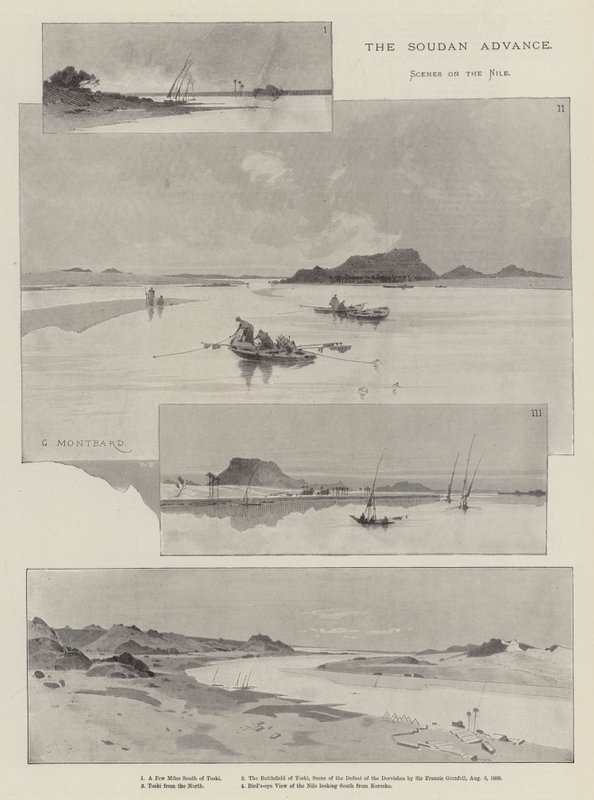 The Soudan Advance, Scener på Nilen av Charles Auguste Loye
