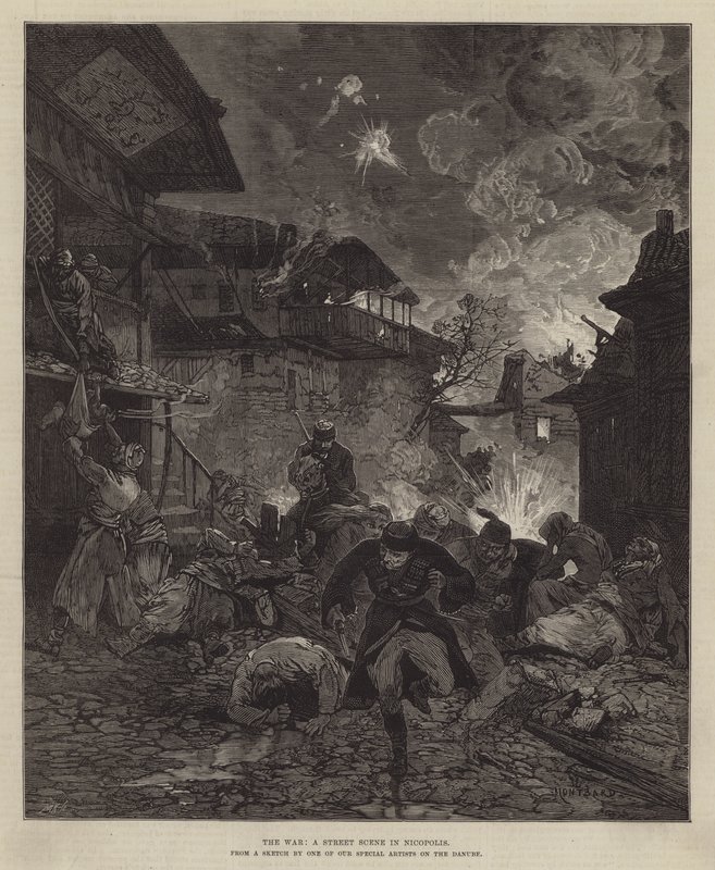 Kriget, en gatubild i Nicopolis av Charles Auguste Loye