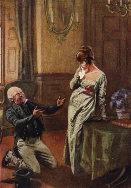 Gamle Sir Pitt friar till Becky Sharp, och hälften av hennes hemlighet avslöjas. av Charles Crombie