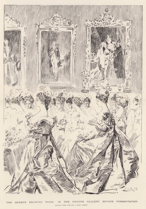 Drottningens salong, i bildgalleriet före presentation av Charles Dana Gibson