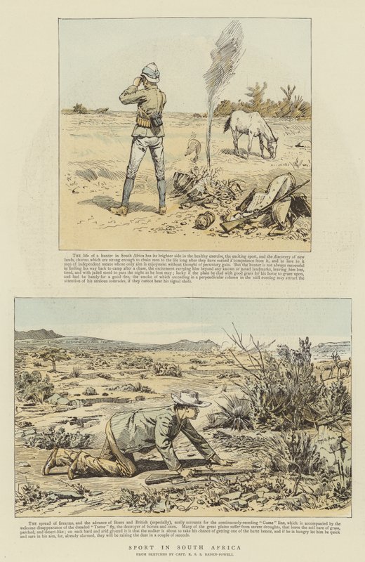Sport i Sydafrika (chromolitho) av Charles Edwin Fripp