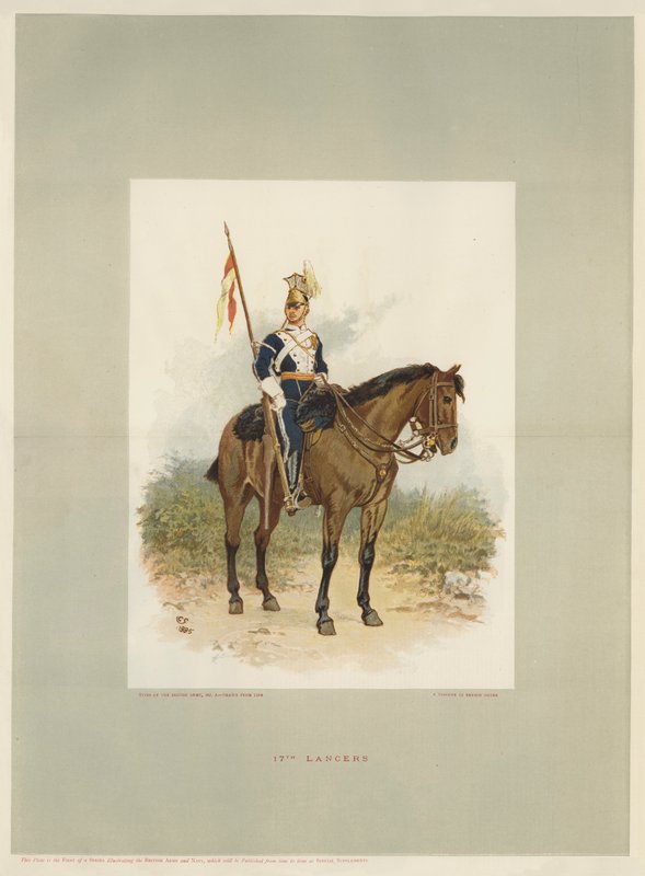 17th Lancers, a Trooper in Review Order (chromolitho) av Charles Green