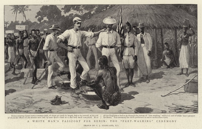 En vit mans pass för Benin, ceremonin för att tvätta fötterna av Charles J. Staniland