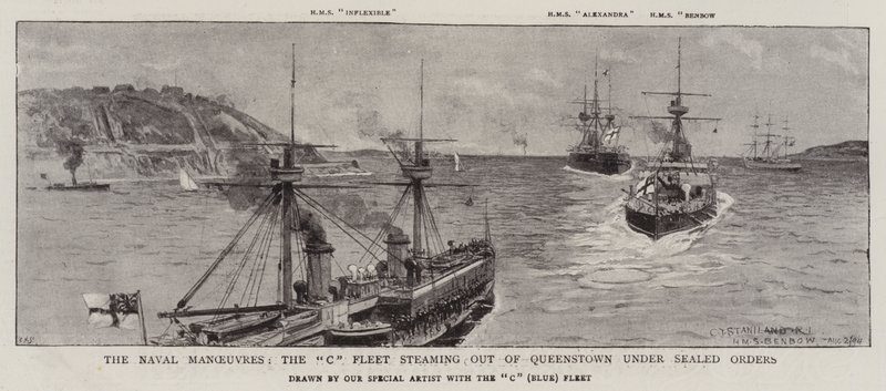 Sjömanövrarna, C-flottan på väg ut från Queenstown under förseglade order av Charles J. Staniland