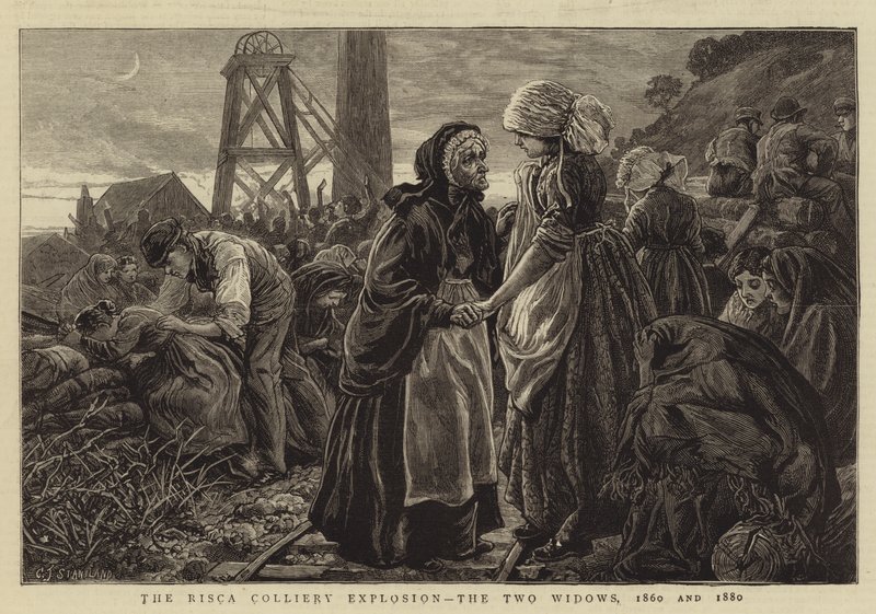 Risca Colliery Explosion, The Two Widows, 1860 och 1880 av Charles J. Staniland