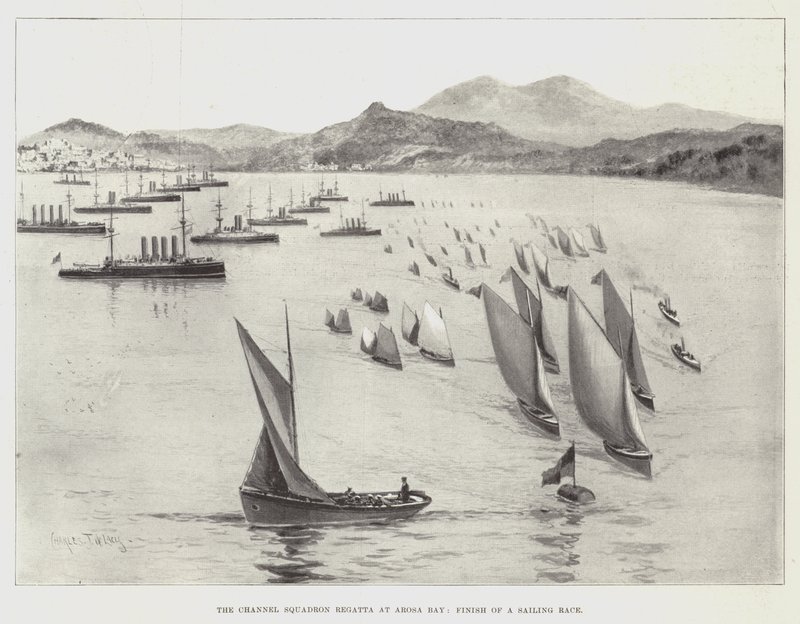Channel Squadron Regatta i Arosa Bay, Slutförande av en seglingstävling av Charles John de Lacy