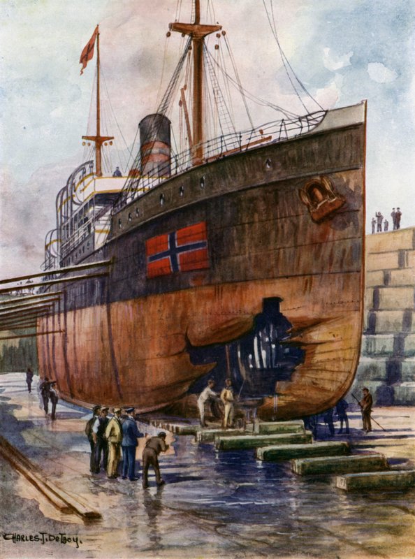 En trampångare i torrdocka av Charles John de after Lacy